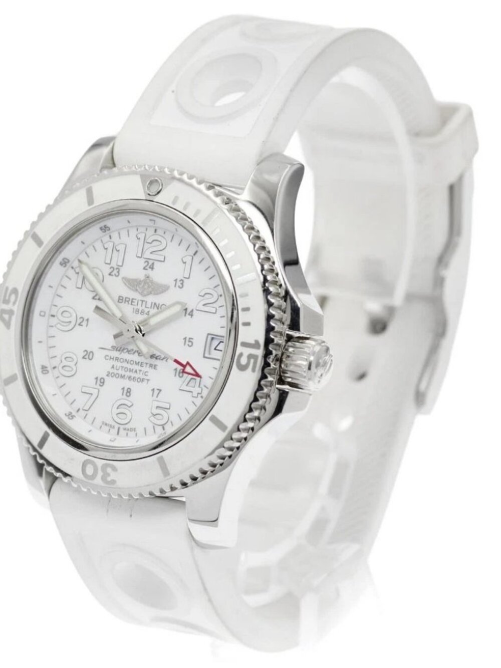 BREITLING Super Ocean II 36 A17312 Date White Dial Automatic Ladies Watch_970553